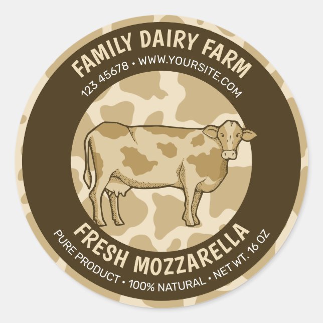 Cow Profile Round Label (Front)