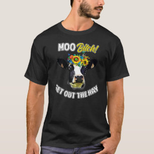 Cow Pun Moo Dairy Cattle Holstein Farmer Rancher 2 T-Shirt