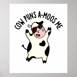 Cow Puns Amoos Me Cute Cow Pun Poster