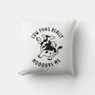Cow Puns Really Mooove Me Funny Animal Pun Cushion