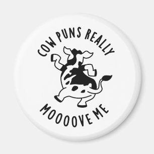 Cow Puns Really Mooove Me Funny Animal Pun  Magnet