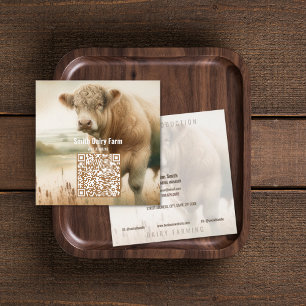 Cow QR Code Square Business Cards