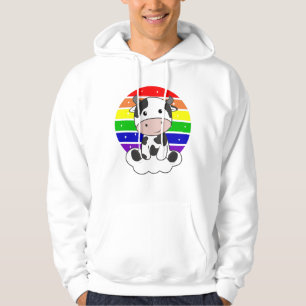 Cow Rainbow Glitter Kawaii Calf Cute Animals Hoodie