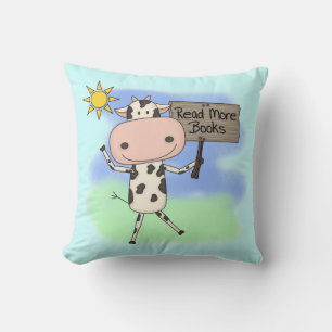 Cow Read More Books Cushion