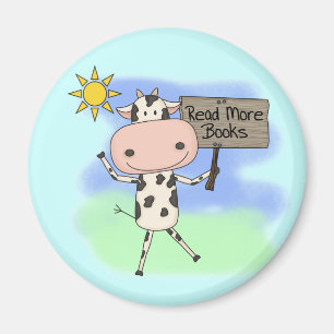 Cow Read More Books Magnet