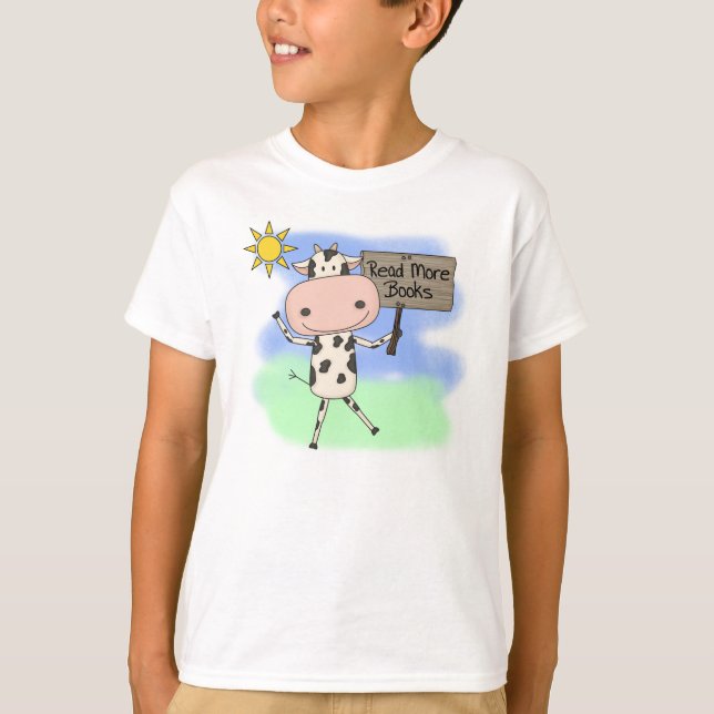 Cow Read More Books T-Shirt (Front)