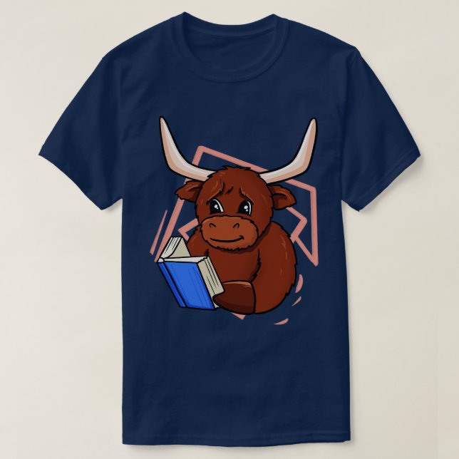 Cow Reading Book T-Shirt (Design Front)