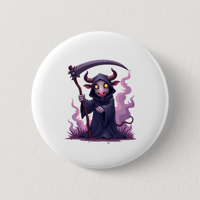 Cow Reaper 6 Cm Round Badge (Front)