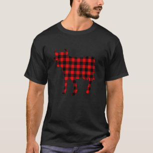 Cow Red Buffalo Plaid Heifer Farm Matching Family T-Shirt