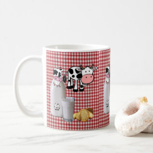 Cow Red Plaid Bread Mug