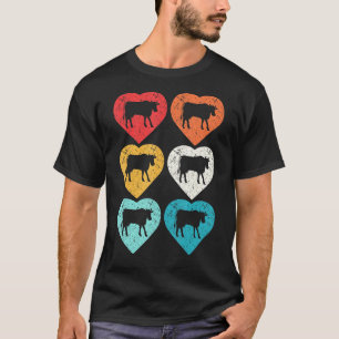 Cow Retro 80s Pop Art Heart T-Shirt
