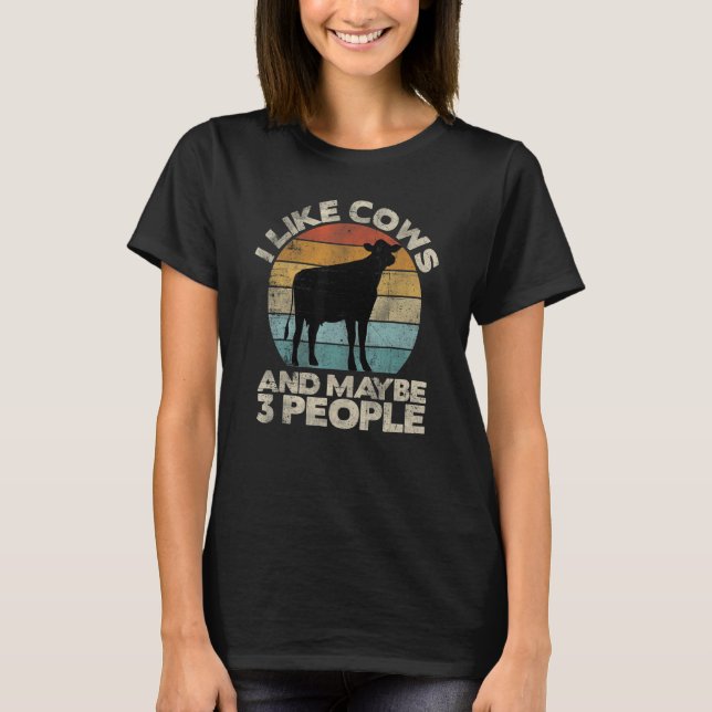 Cow  Retro Cow Tee Cow   Cow (Front)