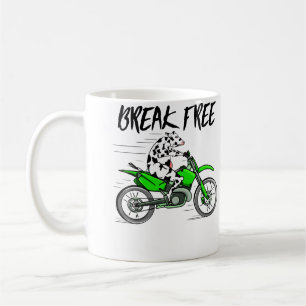 Cow Riding A Motorbike Break Free Coffee Mug