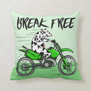 Cow riding A Motorbike Cushion