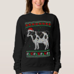 Cow Santa Claus Lights Dairy Farmer Ugly Christmas Sweatshirt<br><div class="desc">Cow Santa Claus Lights Dairy Farmer Ugly Christmas</div>