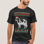 Cow Santa Claus Lights Dairy Farmer Ugly Christmas T-Shirt<br><div class="desc">Cow Santa Claus Lights Dairy Farmer Ugly Christmas</div>