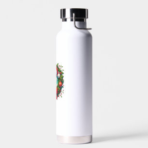Cow Santa Hat Christmas Xmas _1 Water Bottle