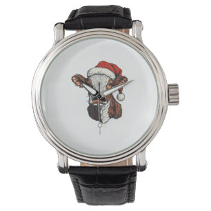 Cow Santa Hat Christmas Xmas  Watch