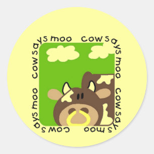 Cow Says Moo Tshirts and Gifts Classic Round Sticker