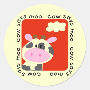 Cow Says Moo Tshirts and Gifts Classic Round Sticker