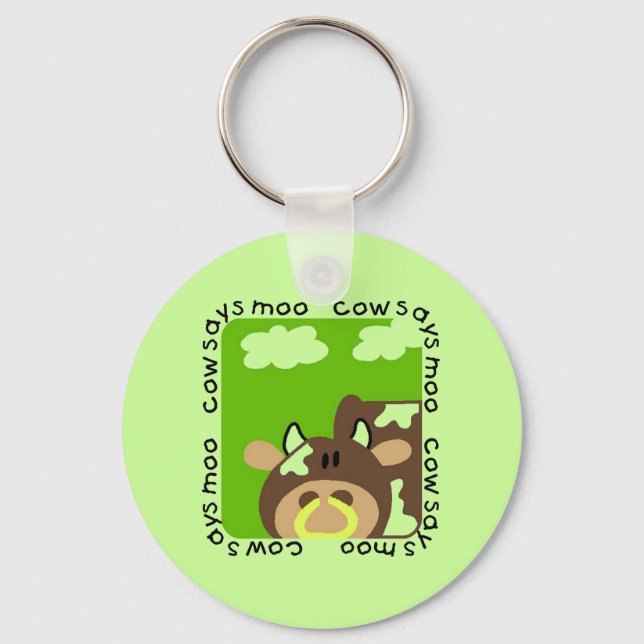 Cow Says Moo Tshirts and Gifts Key Ring (Front)