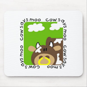 Cow Says Moo Tshirts and Gifts Mouse Mat