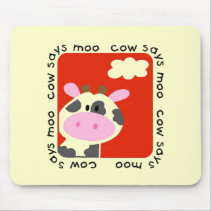 Cow Says Moo Tshirts and Gifts Mouse Mat