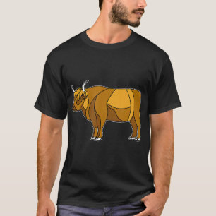 Cow Scottish Shaggy Highland Cow Stained Glass T-Shirt