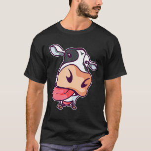 Cow Shows The Tongue Cute Cows Cattle Farmer T-Shirt