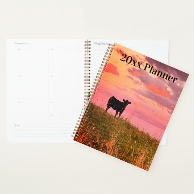 Cow Silhouette at Sunset Planner (Display)