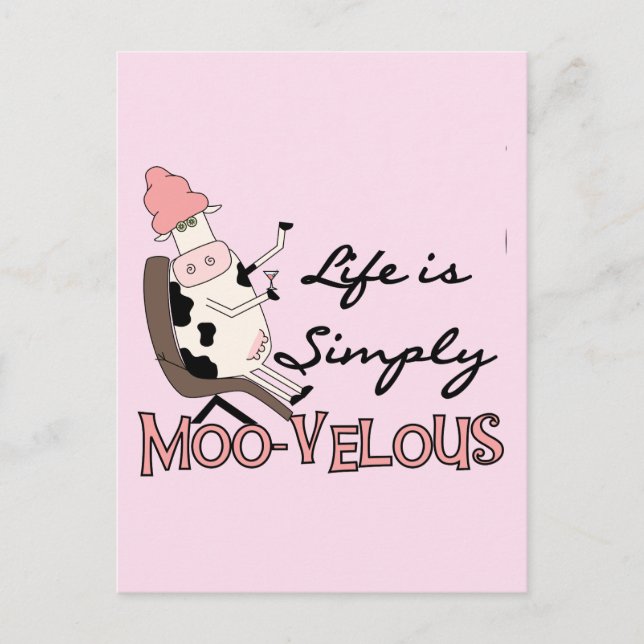 Cow Simply Moo-velous Tshirts and Gifts Postcard (Front)