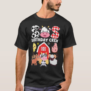 Cow Sis Birthday Crew Farm Theme Animals Birthday  T-Shirt