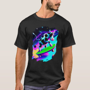 Cow Skateboarding in Outer Space Retro Vintage Ska T-Shirt