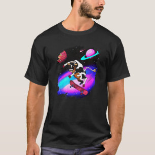 Cow Skateboarding in Outer Space Retro Vintage Ska T-Shirt