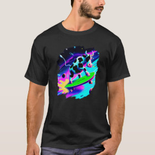 Cow Skateboarding in Outer Space Retro Vintage Ska T-Shirt