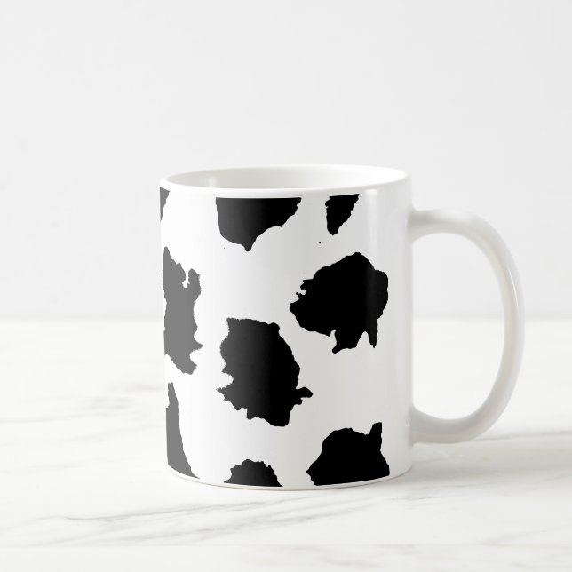 Cow Skin Black and White Pattern Coffee Mug (Right)