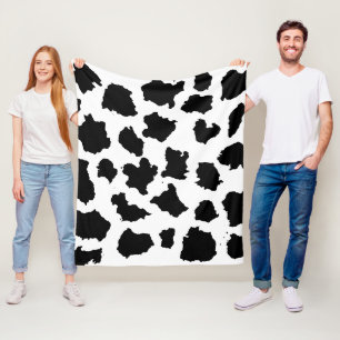 Cow Skin Black and White Pattern Fleece Blanket