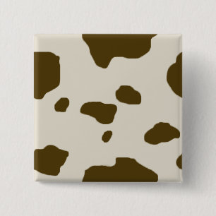 COW SKIN Brown Spots 15 Cm Square Badge