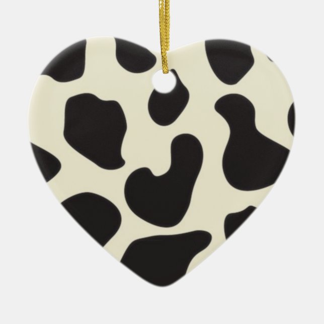 Cow Skin Cow Pattern Ceramic Tree Decoration (Front)