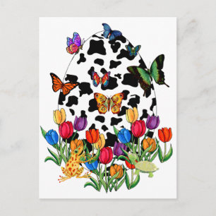 Cow Skin Easter Egg Holiday Postcard