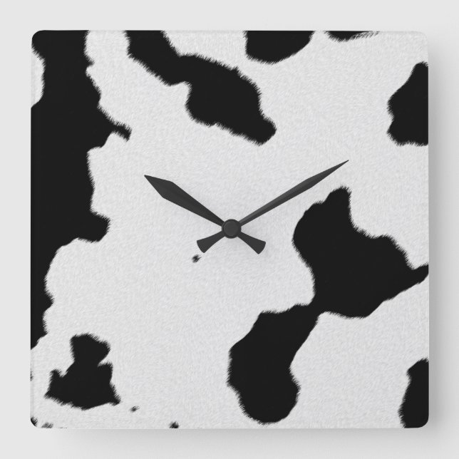 Cow Skin Texture Square Wall Clock (Front)