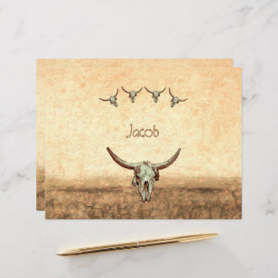 Cow Skull Brown Country Western Rustic Style