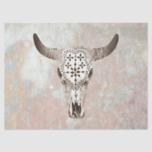 Cow Skull Decoupage Tissue Paper