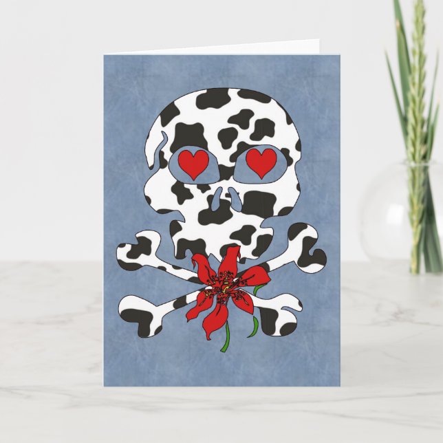 Cow Skull Valentine Holiday Card (Front)
