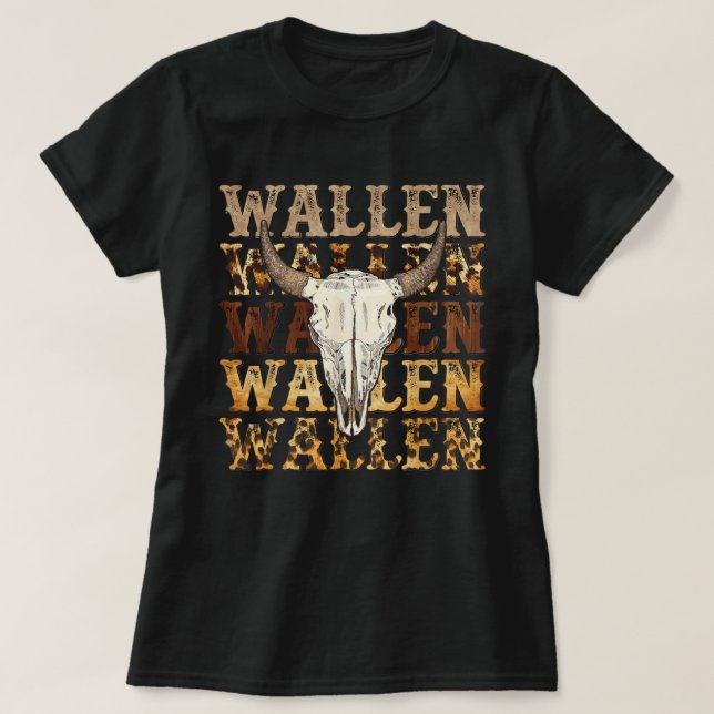 Cow Skull Wallen Tshirt, Womens Shirt, Wallen  T-Shirt (Design Front)
