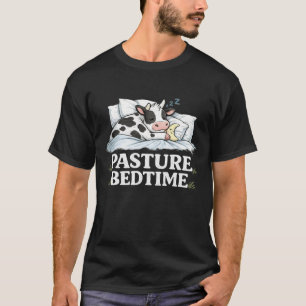 Cow Sleep Pasture Bedtime Farm Humour T-Shirt