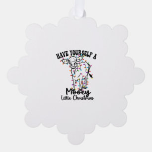 Cow & Snow Have Yourself A Mooey Little Christmas Tree Decoration Card