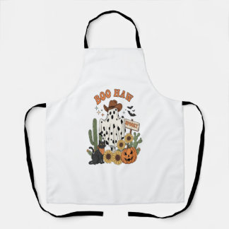 Cow Spot Ghost Western-Funny Halloween Apron