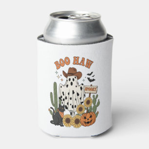 Cow Spot Ghost Western-Funny Halloween Can Cooler