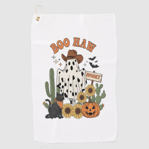 Cow Spot Ghost Western-Funny Halloween Golf Towel